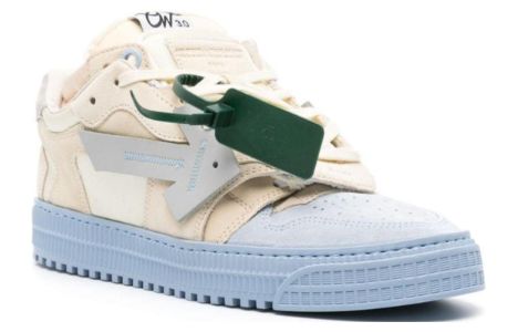 Off-White Floating Arrow Low-Top Sneakers 'Beige Blue' OMIA244F23LEA0014061 sold by KicksCrew