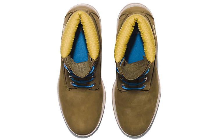 Timberland Premium 6 Inch Boots 'Olive Green Nubuck with Yellow Collar' A5NZM327 sold by KicksCrew product image thumbnail 5