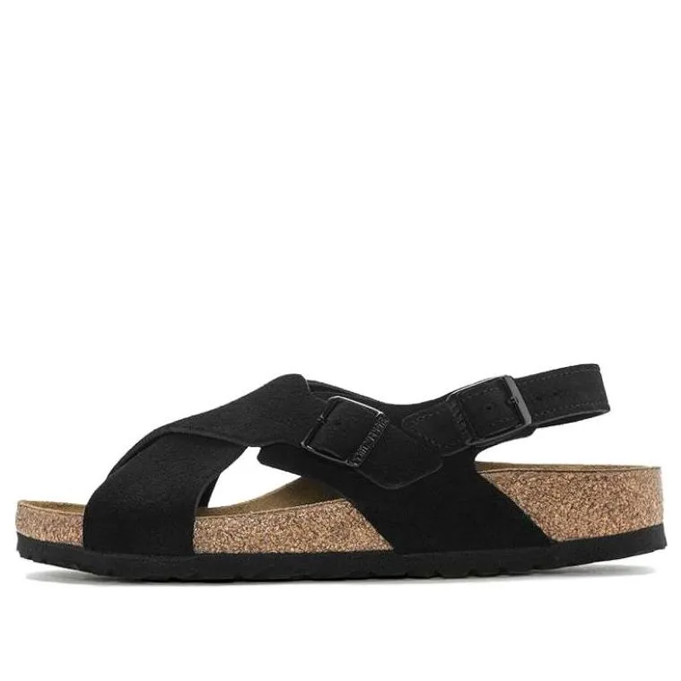 Birkenstock Tulum Suede Leather Narrow Fit Sandals 'Black' 1024086 sold by KicksCrew