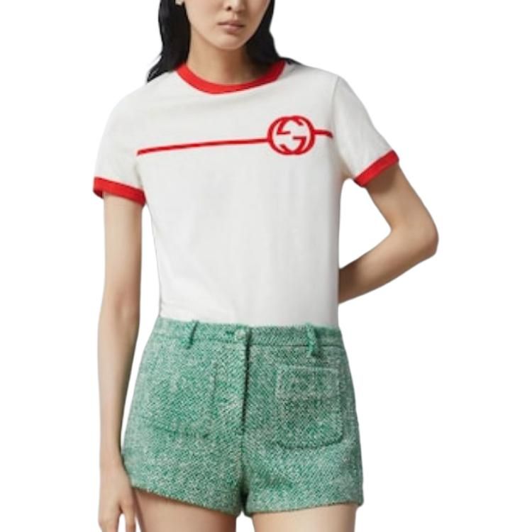 (WMNS) Gucci Cotton Jersey Printed T-Shirt 'Off White' 723566-XJF74-9095 sold by KicksCrew product image thumbnail 2