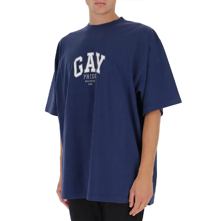 Balenciaga Pride T-Shirt Boxy Fit 'Navy' 651795TLV938561 sold by KicksCrew product image thumbnail 3