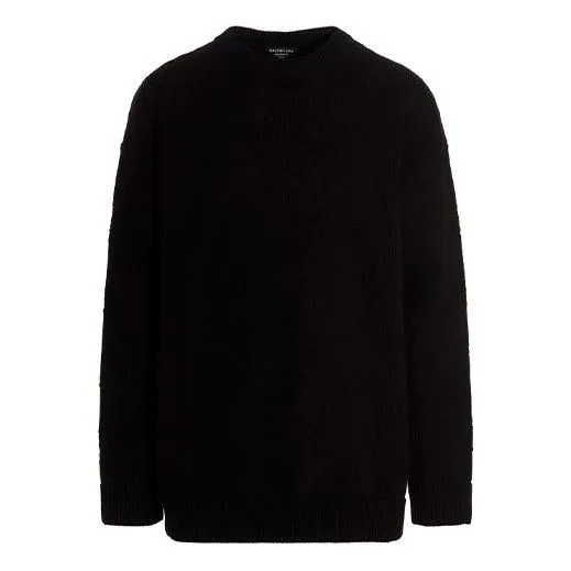 Balenciaga Jacquard Logo Knit Sweater 'Black' 662728T31661000 sold by KicksCrew