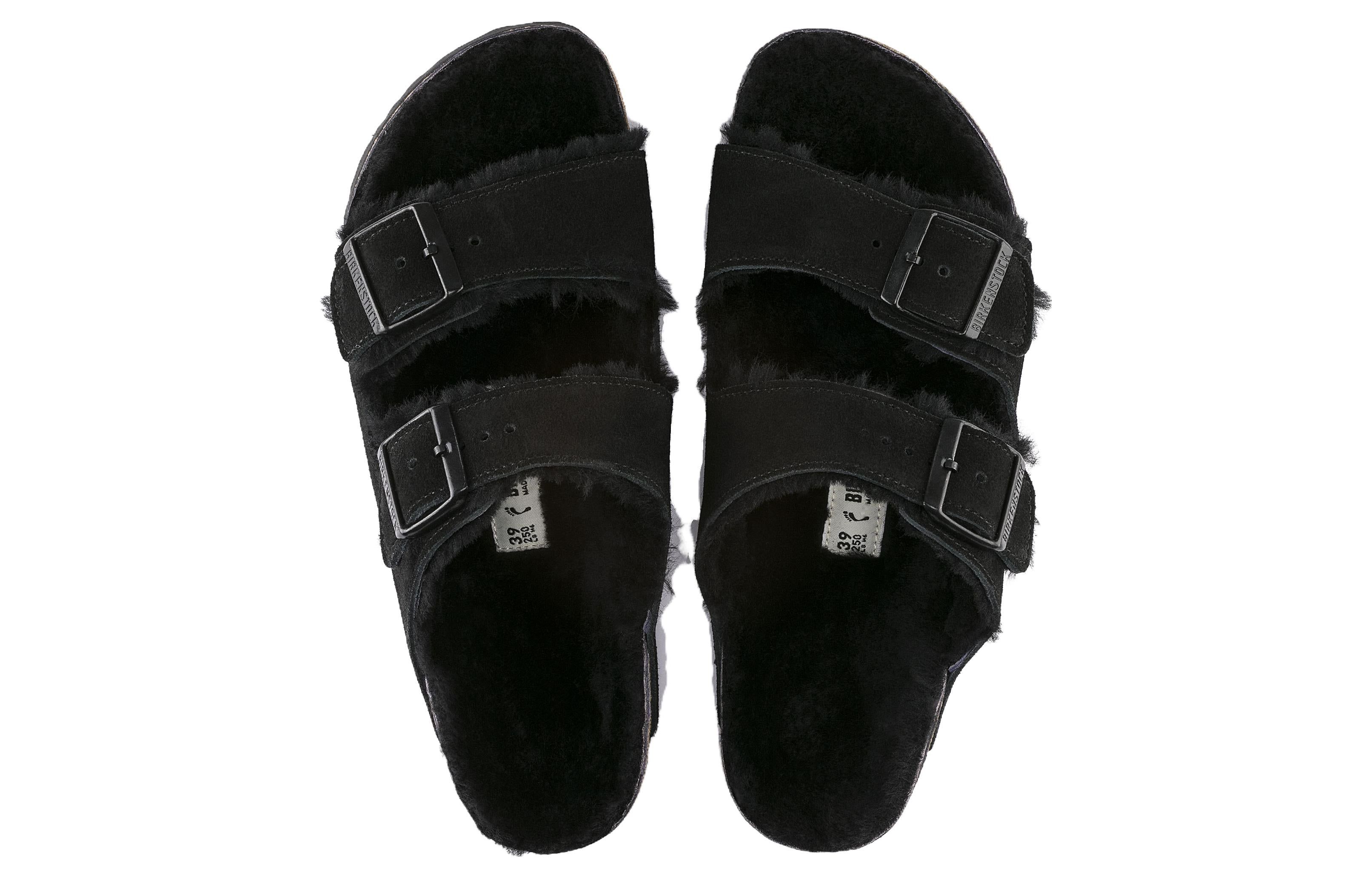 Birkenstock Arizona Shearling Suede Leather Narrow Fit 'Black' 0752663 sold by KicksCrew product image thumbnail 4