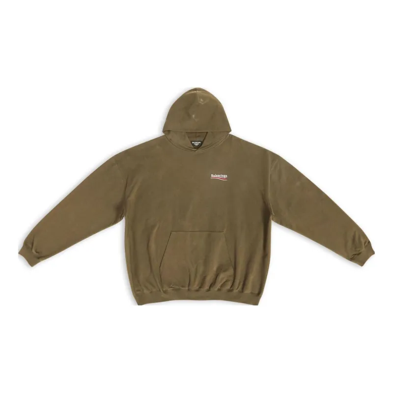 Balenciaga Political Campaign Large Fit Hoodie 'Khaki' 620973TKVI92463 sold by KicksCrew