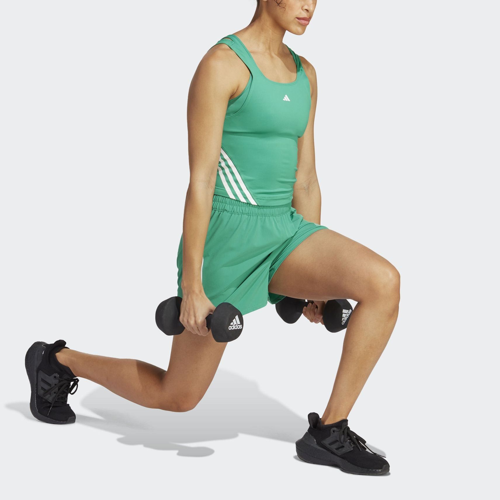 (WMNS) adidas Essentials 3-stripes Shorts 'Green' HS2363 sold by KicksCrew product image thumbnail 4