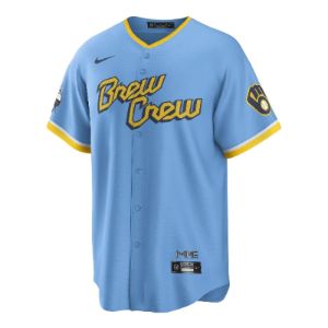 Nike x MLB Milwaukee Brewers City Connect Replica Baseball Jersey 'Christian Yelich 22' T770MBCCMZ7-Y22 sold by KicksCrew