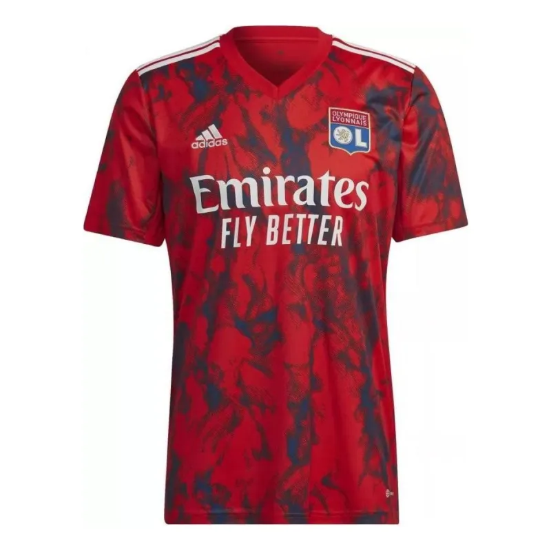 adidas Olympique Lyon Jersey 22/23 Away Soccer T-Shirt 'Red Black White' HC0967 sold by KicksCrew