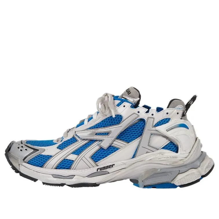 Balenciaga Runner Sneakers 'White Blue Mesh and Nylon' 677402W3RB34912 sold by KicksCrew
