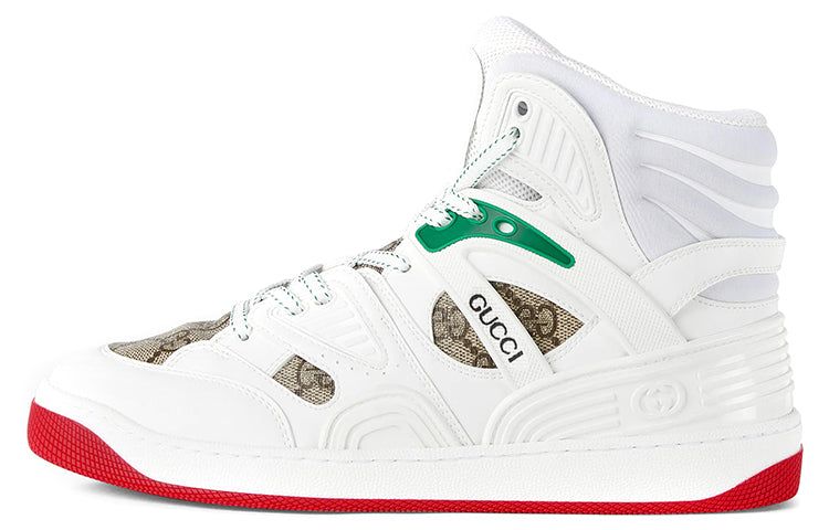 (WMNS) Gucci Basket Sneaker High 'White Demetra Red' 676111-2SHG0-9076 sold by KicksCrew