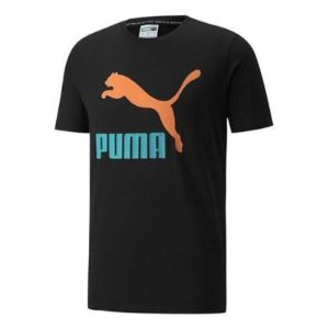 Puma Classics Logo Interest Tee 'Black' 536344-51 sold by KicksCrew