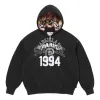 Supreme x MM6 Maison Margiela Zip Up Hooded Sweatshirt 'Black White' SUP-SS24-113 sold by KicksCrew