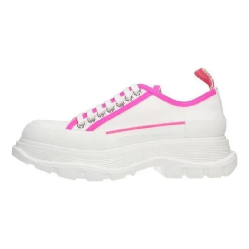 (WMNS) Alexander McQueen Tread Slick Lace Up 'White Neon Pink' 697074W4MV59895 sold by KicksCrew