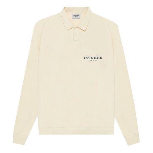 Fear of God Essentials SS21 Long Sleeve French Terry Polo Shirt 'Buttercream' FOG-SS21-637 sold by KicksCrew