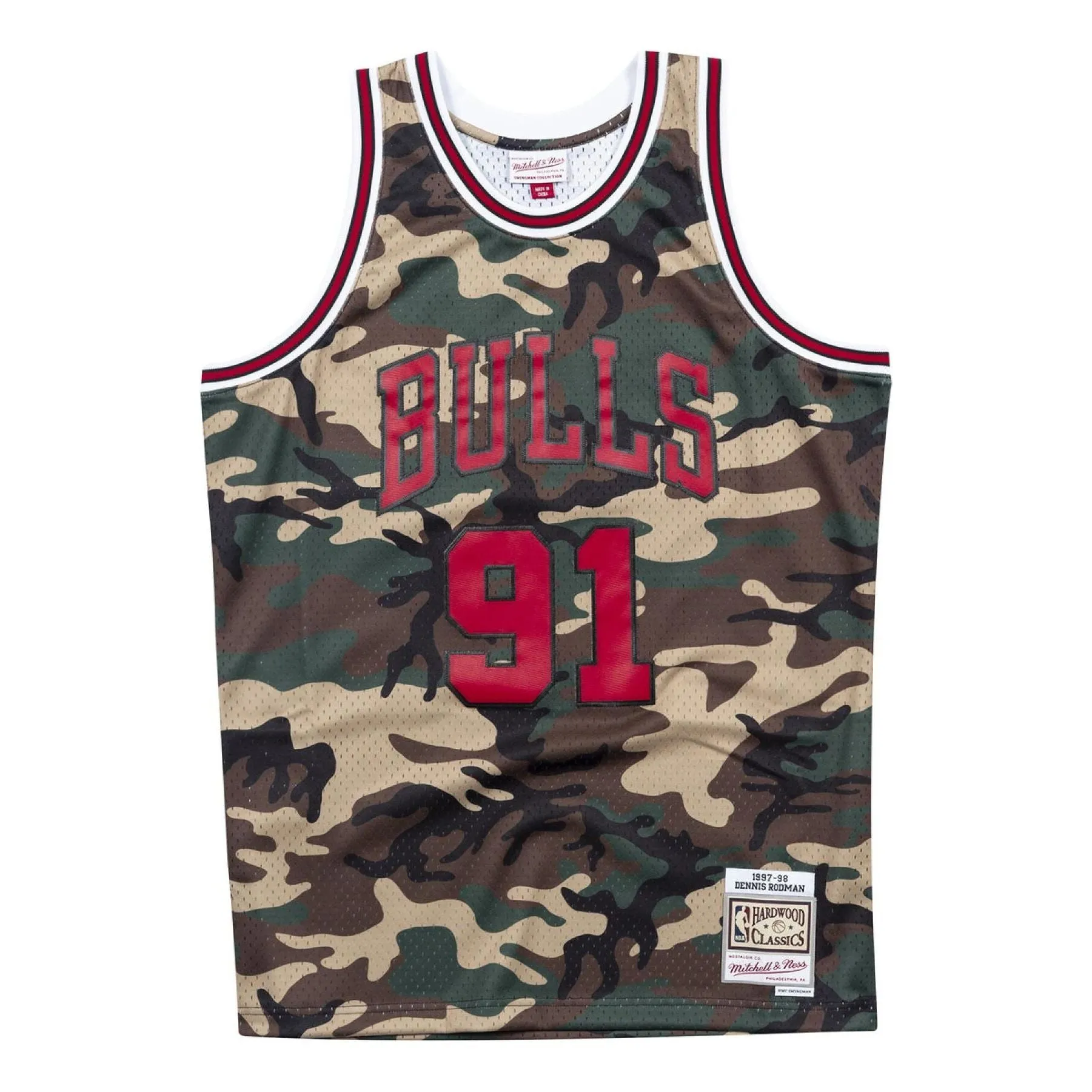 Mitchell & Ness x NBA Chicago Bulls 1997-98 Camo Jerseys 'Dennis Rodman 91' SMJYCAMO-CBUNG181061DRD97 sold by KicksCrew