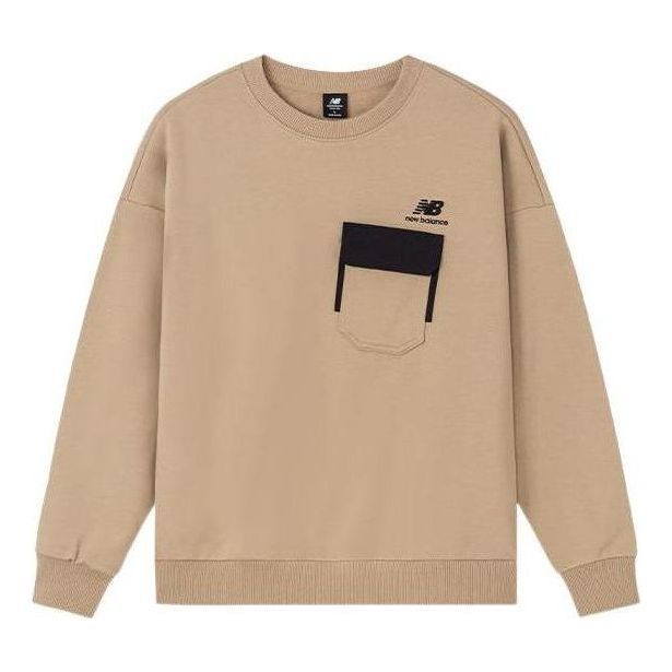 New Balance Logo Pocket Sweatshirt 'Brown Black' AMT24371-TWD sold by KicksCrew