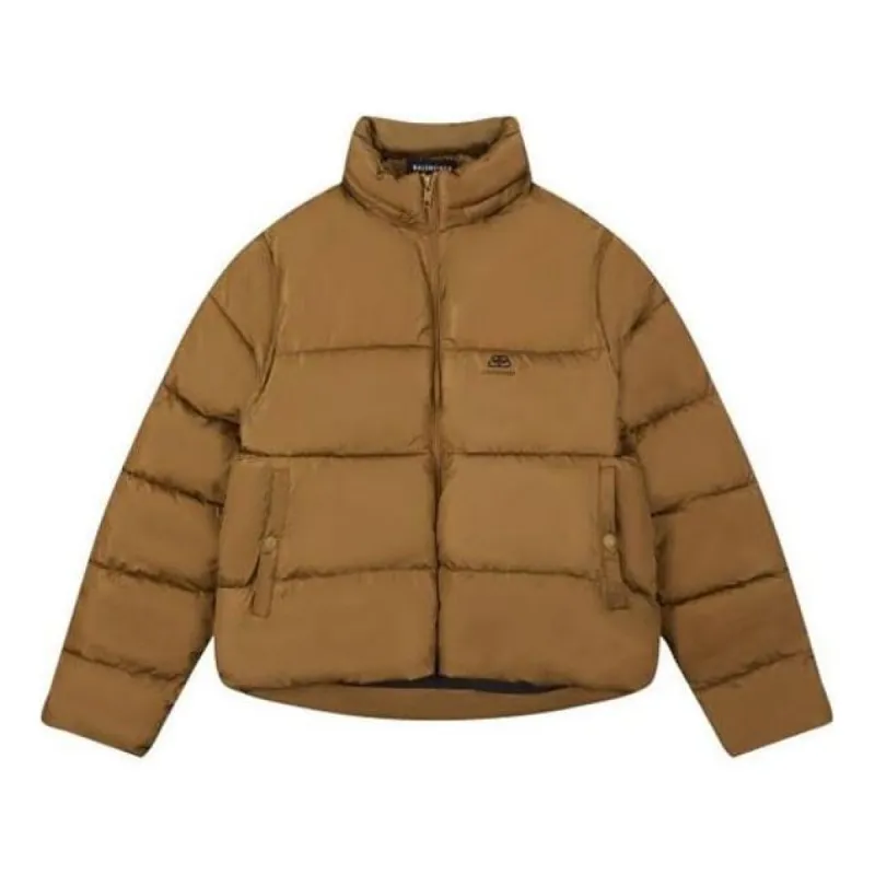 Balenciaga Interlocked BB Puffer Jacket 'Brown' 595224TG0262365 sold by KicksCrew