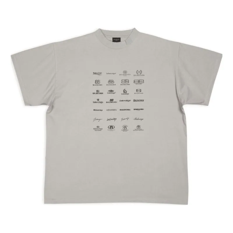 Balenciaga Archives Logos T-Shirt Oversized 'Light Grey' 712398TNVQ71342 sold by KicksCrew