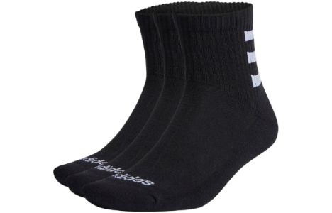 adidas Half-Cushioned 3-Stripes Quarter Socks 3 Pairs 'Black' HD2212 sold by KicksCrew