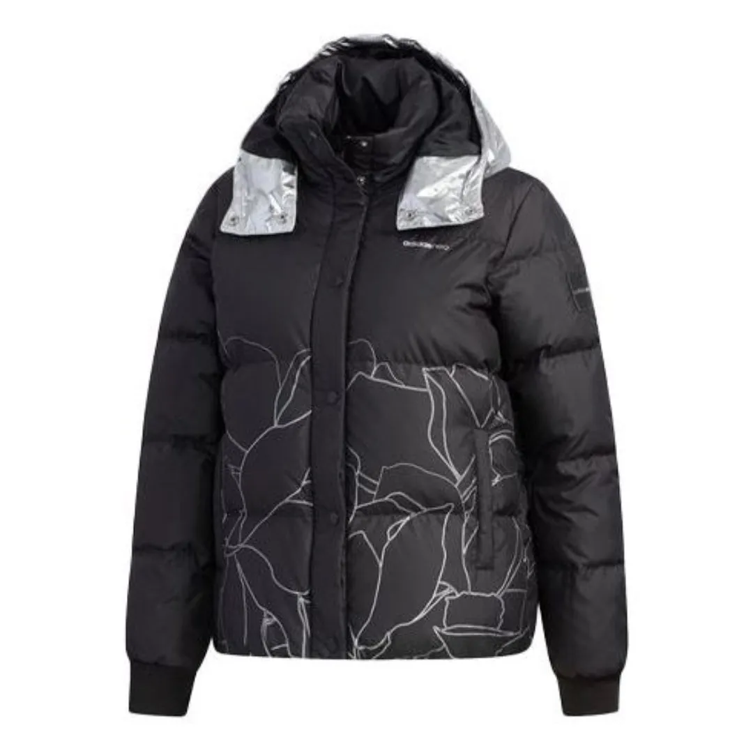 (WMNS) adidas Neo Slim Fit Hooded Down Jacket 'Black' EI4421 sold by KicksCrew
