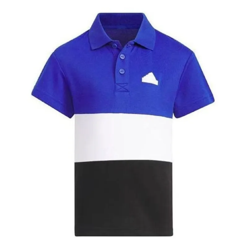 (GS) adidas Polo Shirt 'Blue White Black' IT1791 sold by KicksCrew