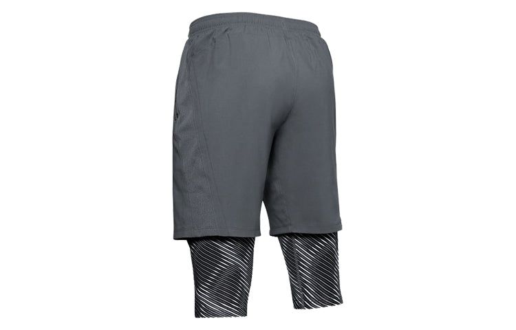 Under Armour Launch SW Long 2-in-1 Logo Shorts 'Pitch Grey' 1355480-012 sold by KicksCrew product image thumbnail 2