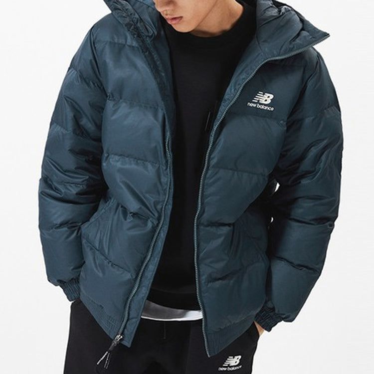 New Balance Logo Casual Down Jacket 'Teal' AMJ13336-AT sold by KicksCrew product image thumbnail 3