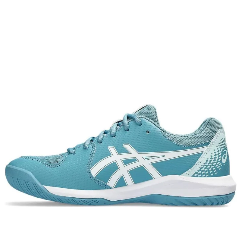 (WMNS) ASICS Gel Dedicate 8 Wide 'Gris Blue White' 1042A235-400 sold by KicksCrew