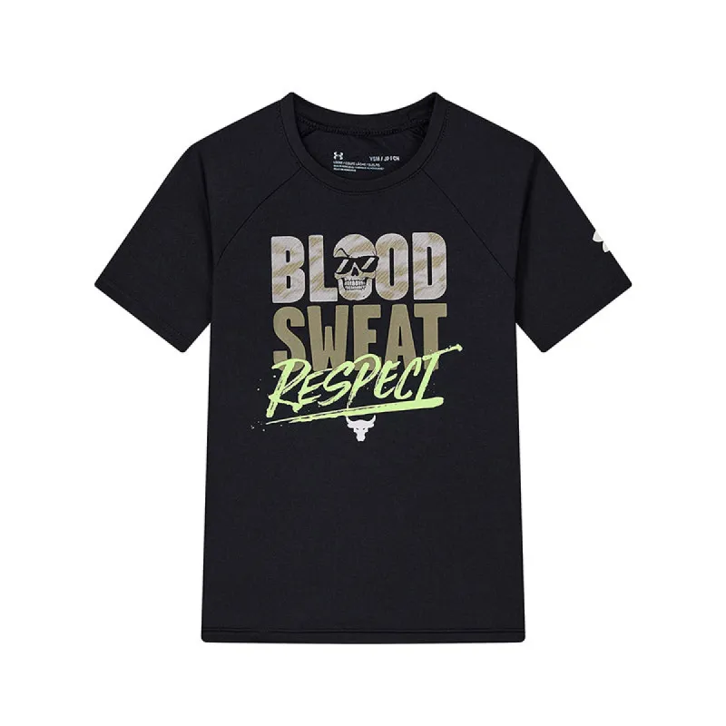 Under Armour Project Rock Tech Respect T-Shirt 'Black' 1370244 sold by KicksCrew