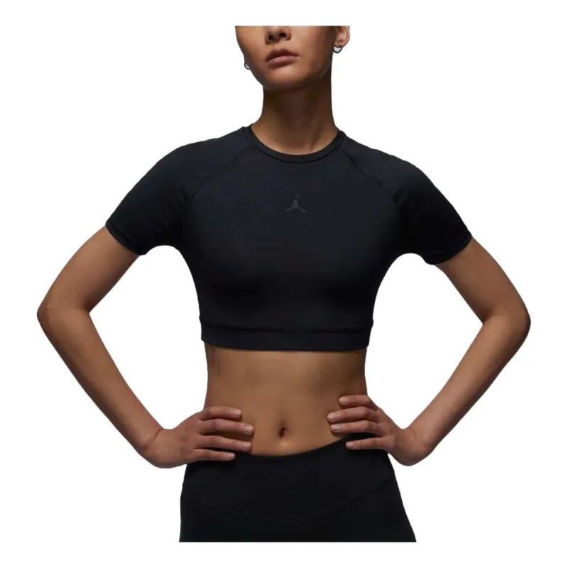 (WMNS) Air Jordan Sport Bodycon Performance T-shirt Asia Sizing 'Black' FV6928-010 sold by KicksCrew