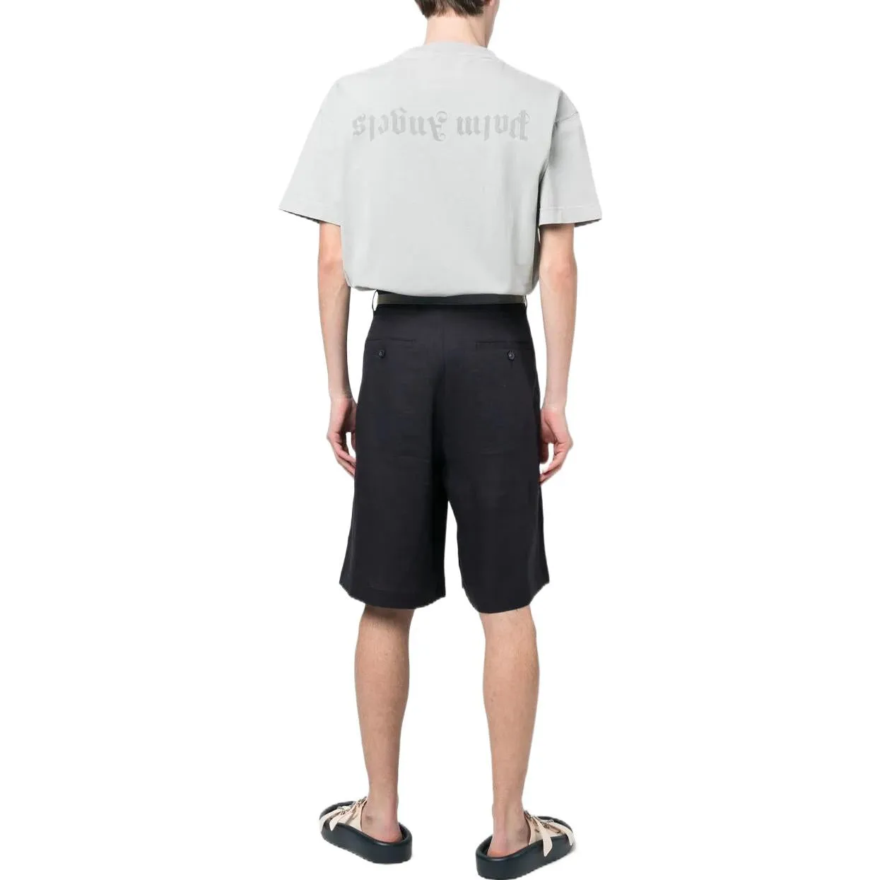 Palm Angels Reverse Logo T-Shirt 'Light Grey' PMAA001S23JER0040505 sold by KicksCrew product image thumbnail 3