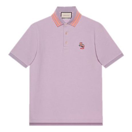 GUCCI Cat Patch Polo Shirt 'Purple' 636403-XJCXW-5405 sold by KicksCrew