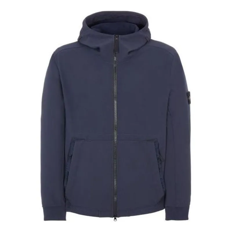 STONE ISLAND Soft-Shell Hooded Jacket 'Navy' 7715Q0122-V0020 sold by KicksCrew
