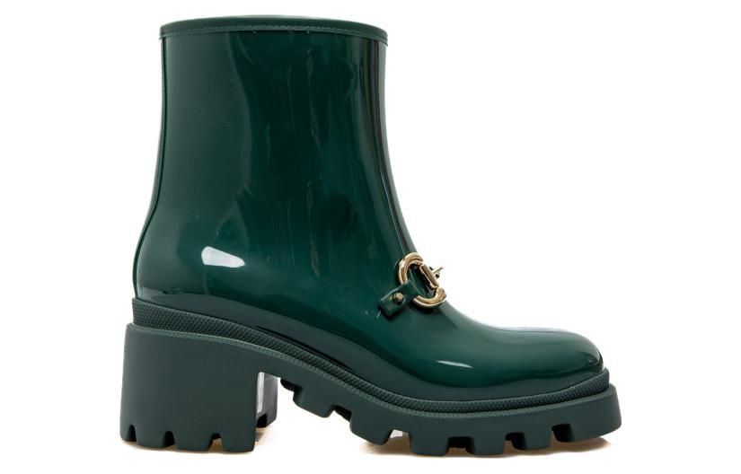 (WMNS) Gucci Rubber Ankle Boot With Horsebit 'Dark Green' 670407-JCCP0-3154 sold by KicksCrew product image thumbnail 2