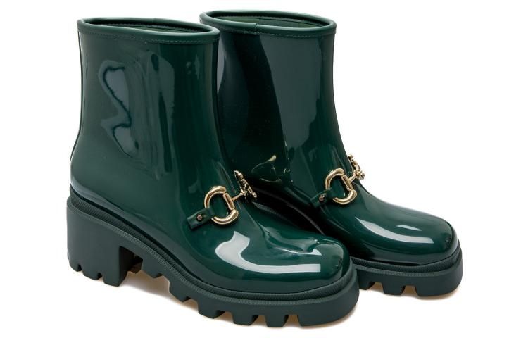(WMNS) Gucci Rubber Ankle Boot With Horsebit 'Dark Green' 670407-JCCP0-3154 sold by KicksCrew product image thumbnail 3