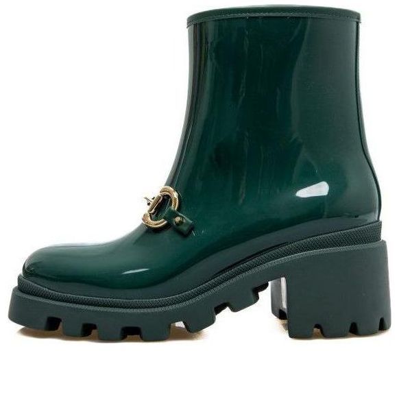 (WMNS) Gucci Rubber Ankle Boot With Horsebit 'Dark Green' 670407-JCCP0-3154 sold by KicksCrew