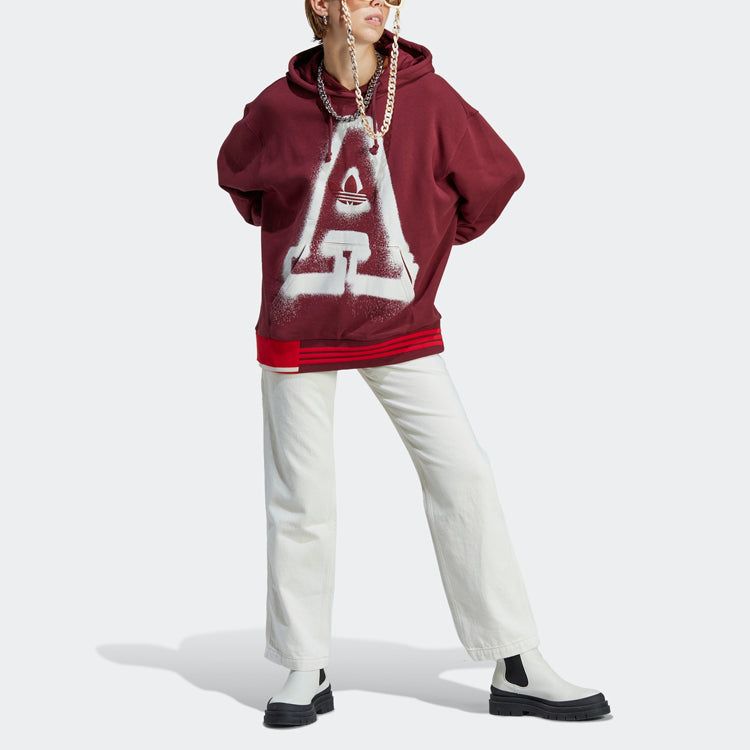 (WMNS) adidas Originals Oversized A Graphic Hoodie 'Red' IC5236 sold by KicksCrew product image thumbnail 2