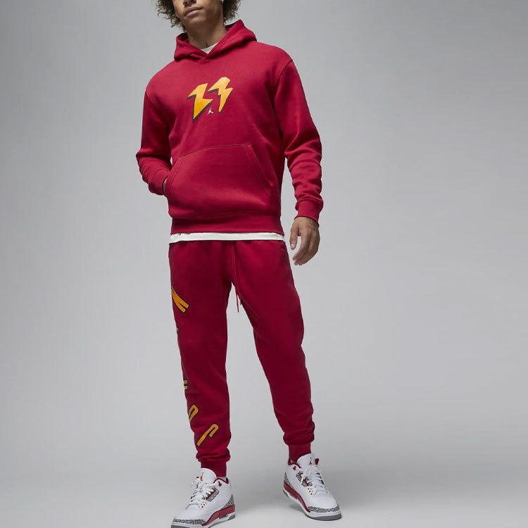 Air Jordan Flight MVP Fleece Pullover Hoodie 'Red' FB7021-619 sold by KicksCrew product image thumbnail 3