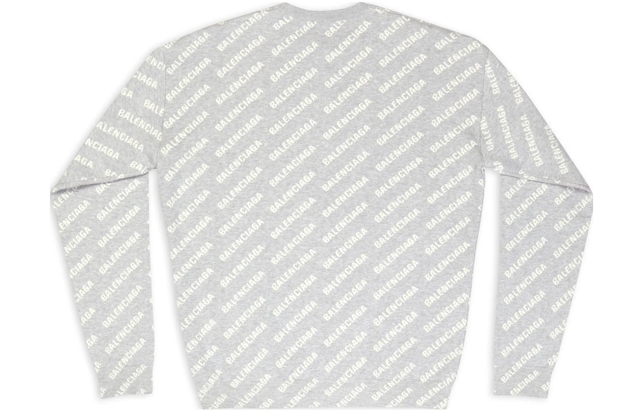 Balenciaga All Over Logo Crewneck Sweater 'Light Grey White' 702952T32331461 sold by KicksCrew product image thumbnail 2
