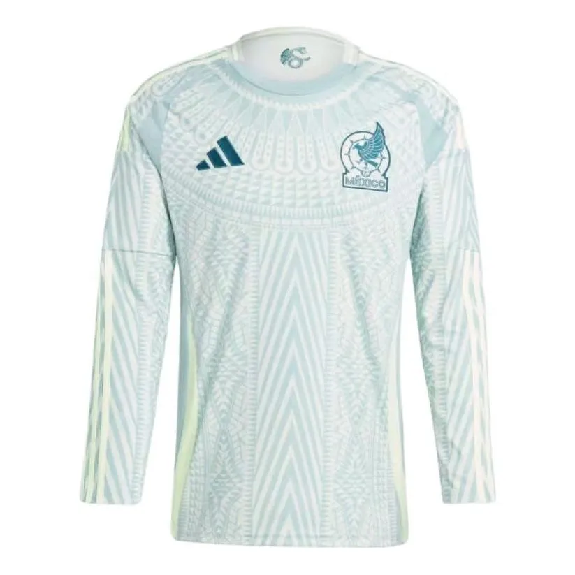 adidas Mexico 24 Long Sleeve Away Soccer Jersey 'Linen Green' IP6387 sold by KicksCrew