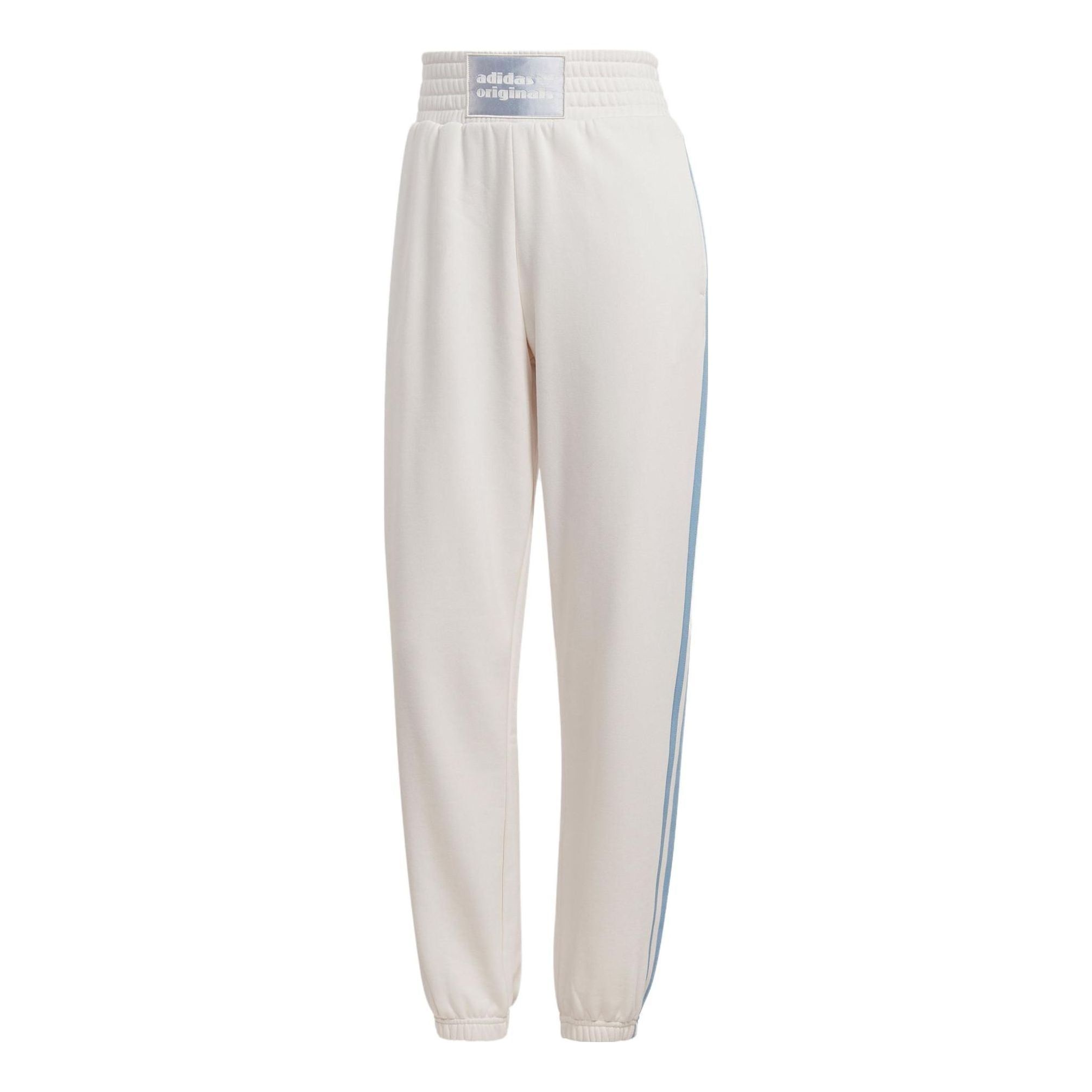 (WMNS) adidas Originals High Waist Sweatpants 'White Blue' IC8510 sold by KicksCrew