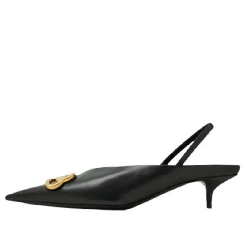(WMNS) Balenciaga BB Square Knife Slingback pumps 'Black' 691740WAWNC1088 sold by KicksCrew