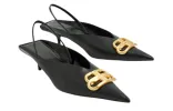 (WMNS) Balenciaga BB Square Knife Slingback pumps 'Black' 691740WAWNC1088 sold by KicksCrew
