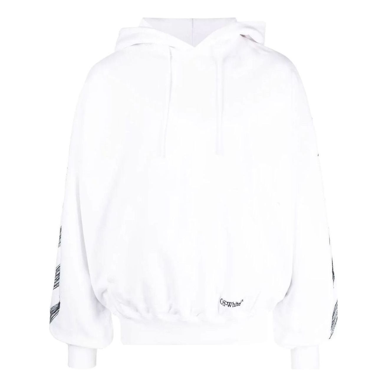 Off-White Embroidery Hoodie 'White' OMBB110S23FLE0050110 sold by KicksCrew