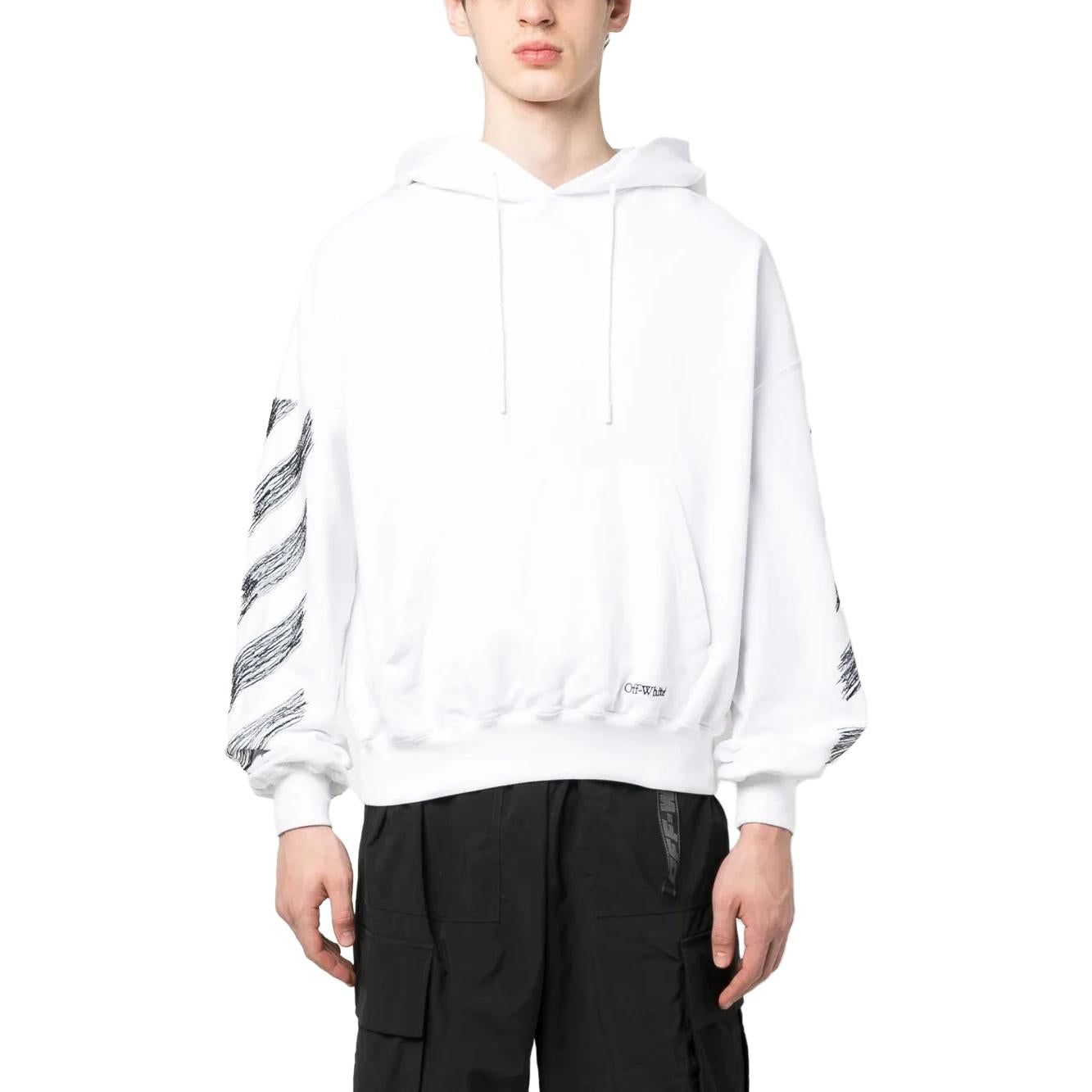Off-White Embroidery Hoodie 'White' OMBB110S23FLE0050110 sold by KicksCrew product image thumbnail 2