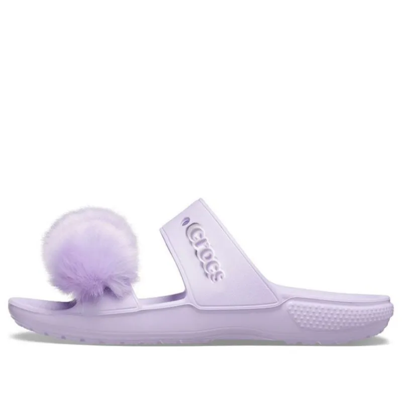 (WMNS) Crocs Classic Fur Sure Slip-On Sandals 'Lilac' 207405-530 sold by KicksCrew