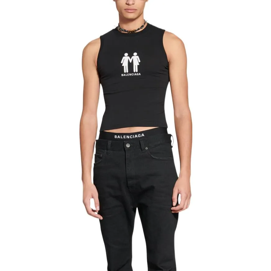 Balenciaga Pride 22 Tank Top 'Black White' 698102TMVO41070 sold by KicksCrew product image thumbnail 4