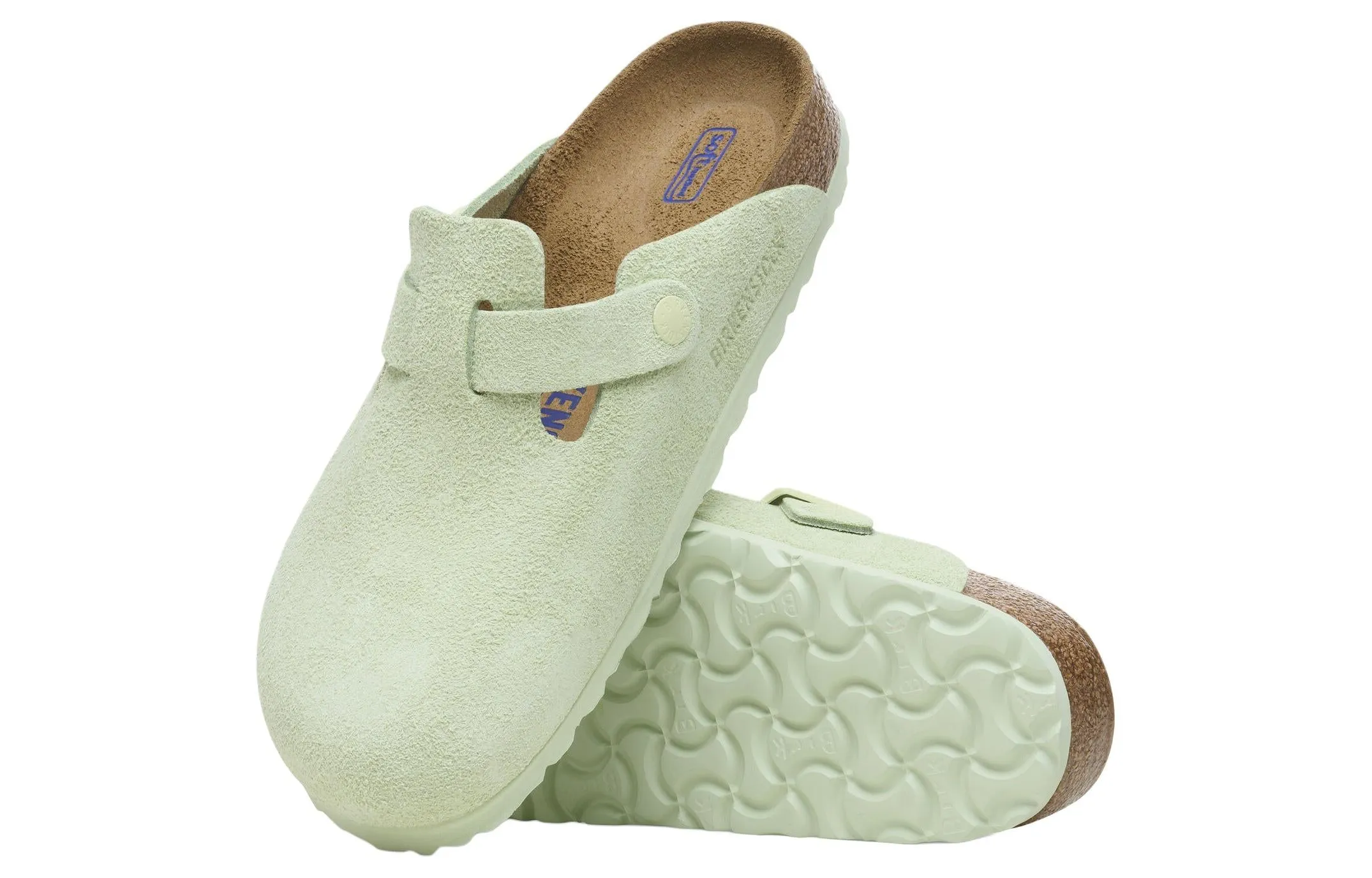 Birkenstock Boston Soft Footbed Suede Leather Narrow Fit Sandals 'Faded Lime' 1027678 sold by KicksCrew product image thumbnail 5