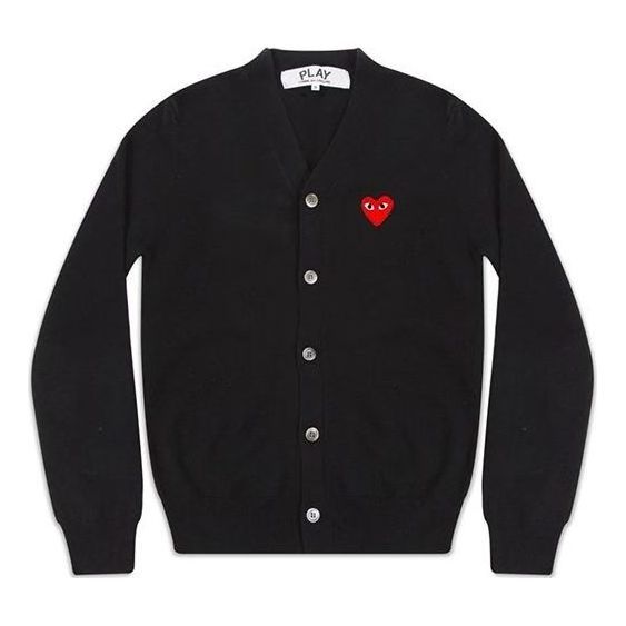 COMME des GARCONS PLAY Cardigan Red Emblem 'Black' AZ-N008-051-1 sold by KicksCrew
