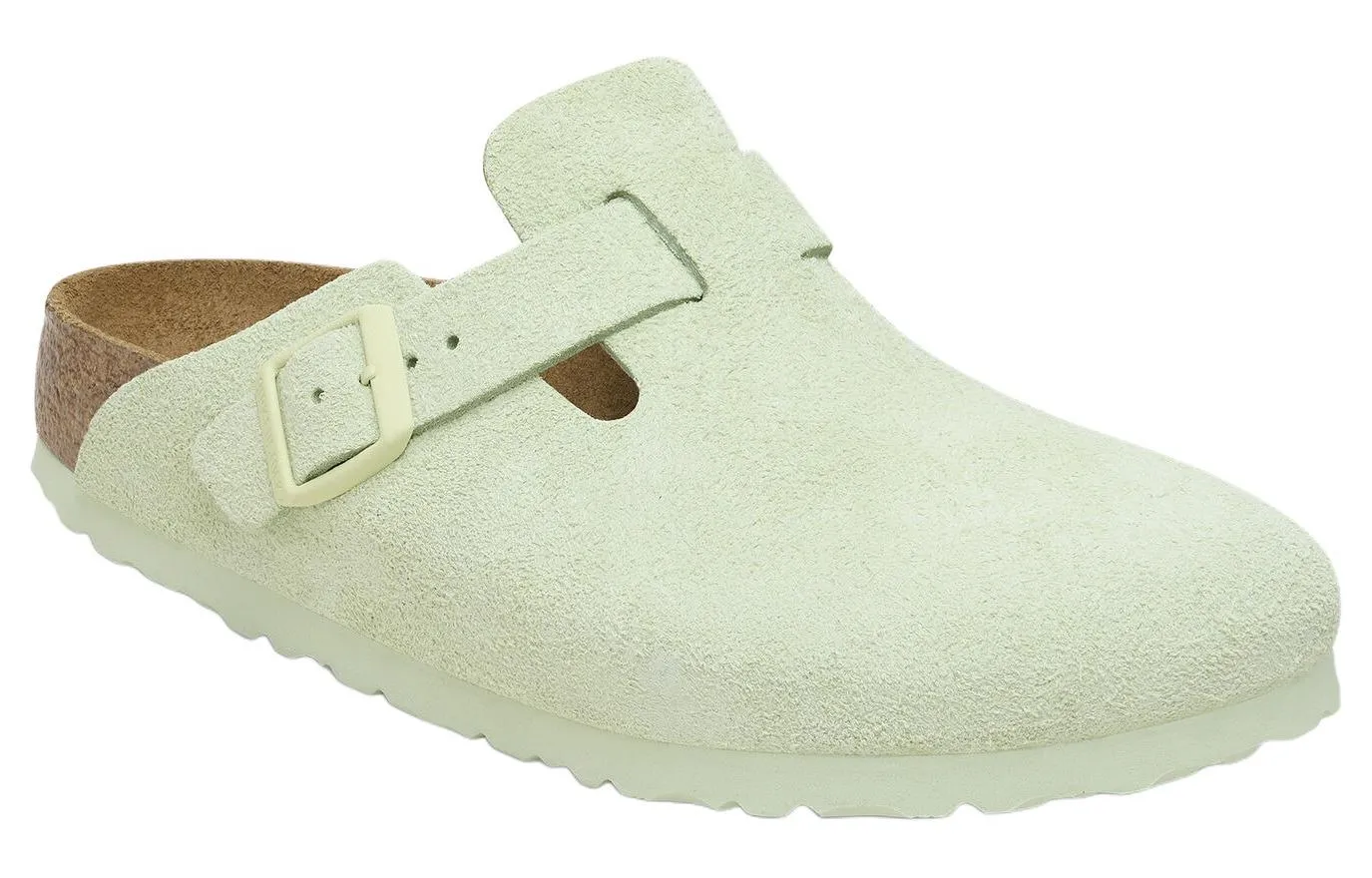 Birkenstock Boston Soft Footbed Suede Leather Narrow Fit Sandals 'Faded Lime' 1027678 sold by KicksCrew product image thumbnail 2