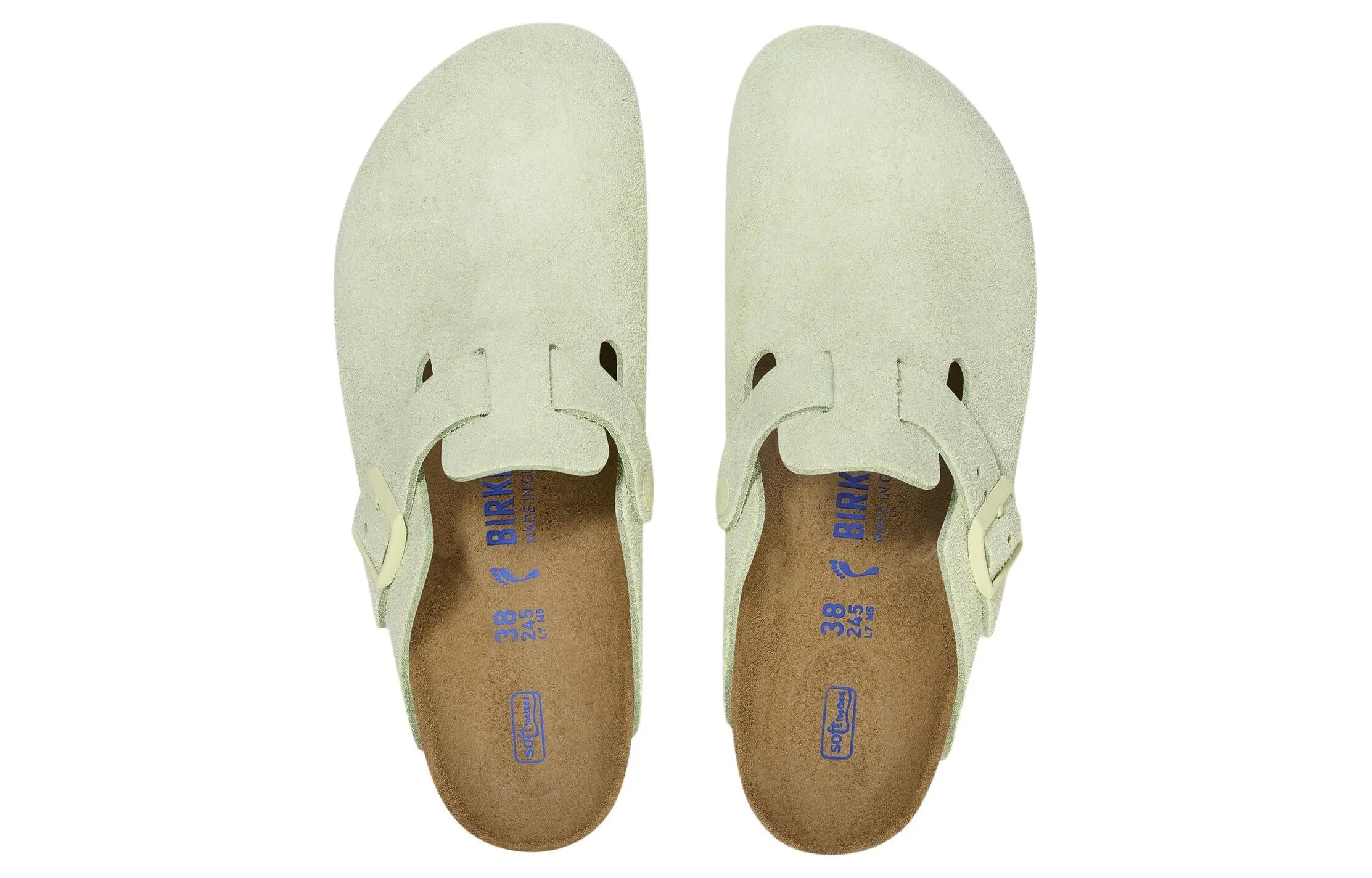 Birkenstock Boston Soft Footbed Suede Leather Narrow Fit Sandals 'Faded Lime' 1027678 sold by KicksCrew product image thumbnail 4